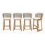 Ensemble de 4 tabourets de bar d'extérieur en bois d'acacia