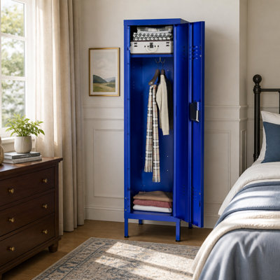 Armoire haute en acier étanche avec portes ventilées et serrure de sécurité pour les petits espaces.