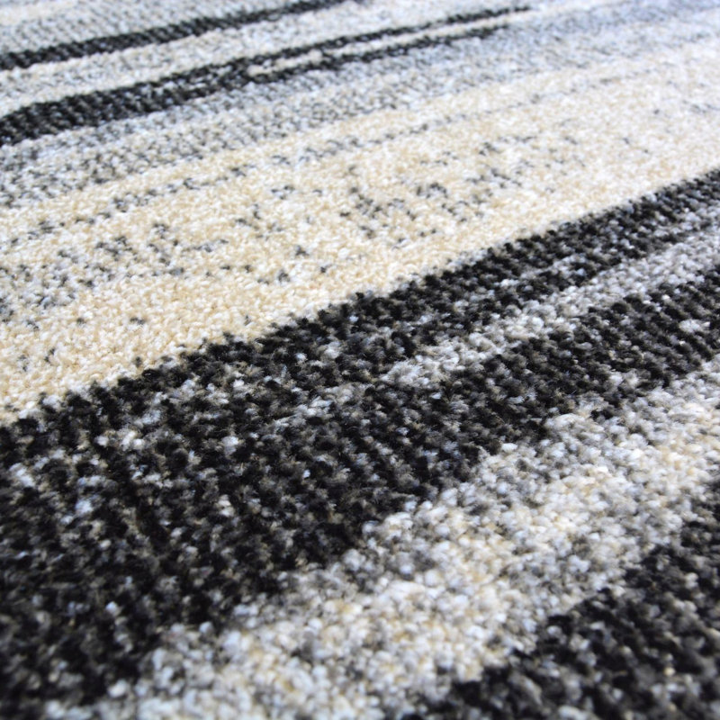 Deneco Grey Watercolour Rug, Rectangle 16'8" x 24'2"