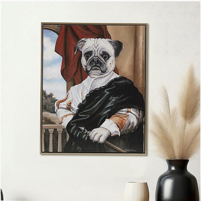 Captain's Guard Pug Framed Canvas Wall Art