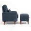 Upholstered Corduroy Accent Chair With Footstool-1332930631