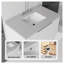 Meuble-lavabo flottant blanc 36 pouces avec lavabo en marbre de culture intégré, dosseret et portes à fermeture en douceur