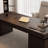 Smoked color Rectangular Solid Wood Writing desk with drawers desk-921615280