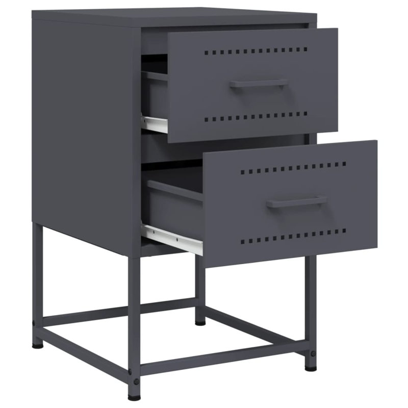 Bedside Cabinet 36x39x60.5 cm Steel, Anthracite, 1