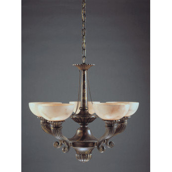 Lustre classique / traditionnel à 5 lumières avec accents en fer forgé Cordoba