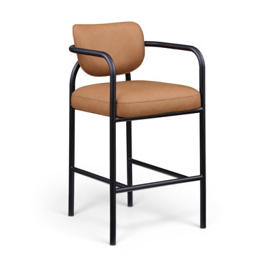 Tabouret de bar rembourré en cuir Serava