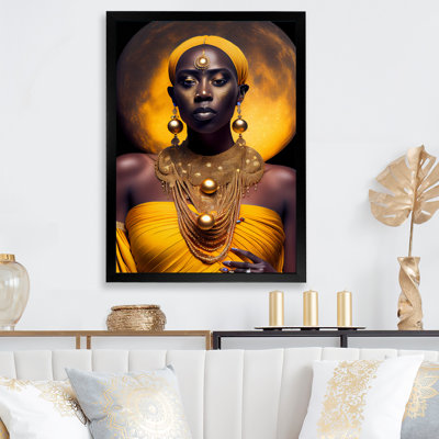 «Queen African Woman Under Moon II», impression sur toile