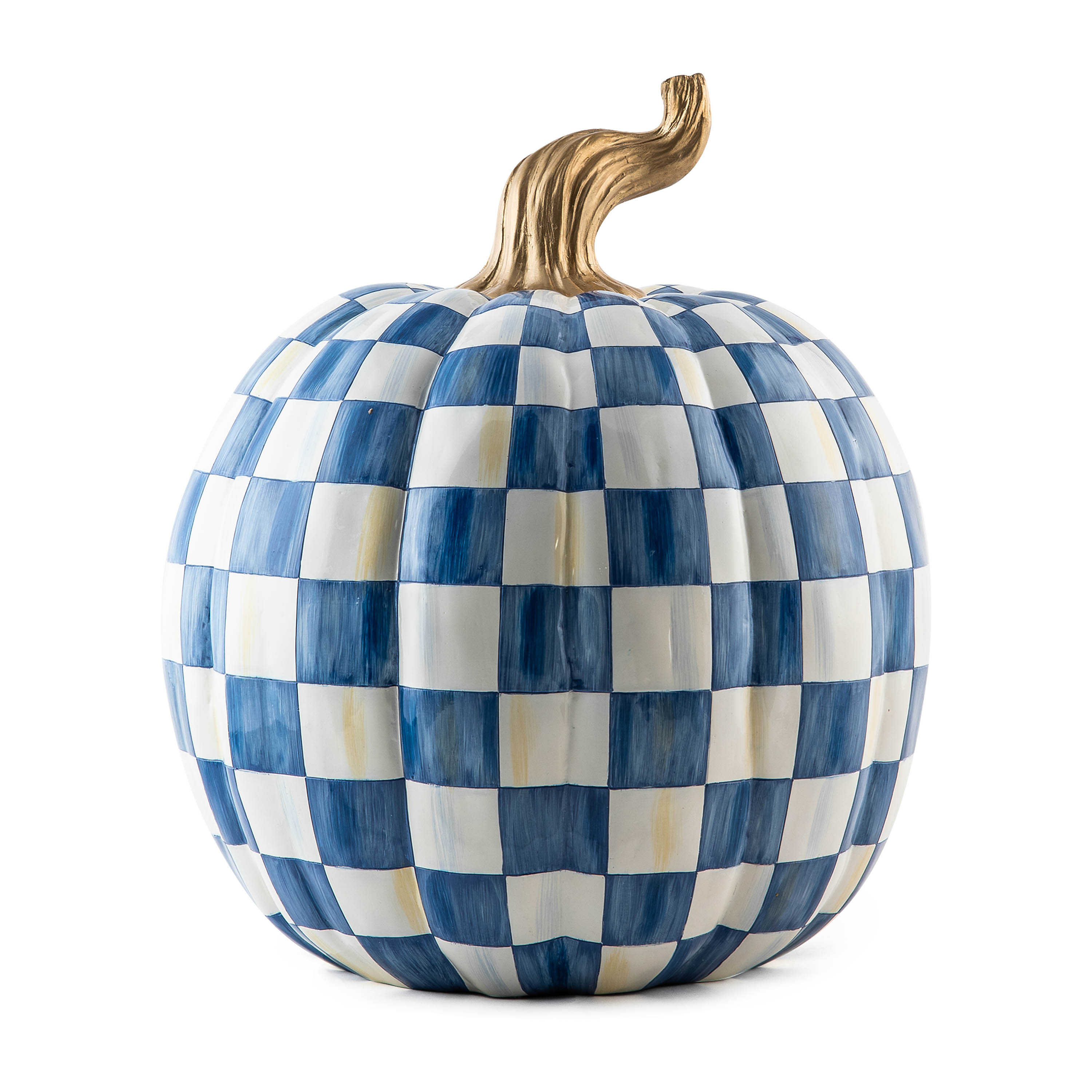 MacKenzie-Childs Check Large Pumpkin Decorative Accent | Wayfair