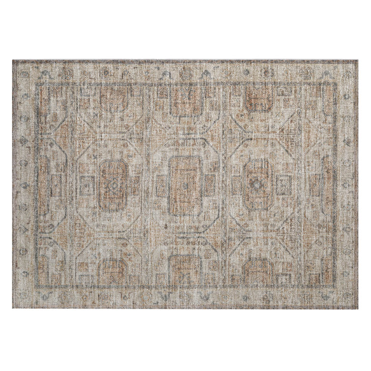 Machine Washable Indoor/Outdoor Xhevrie Beige Rug