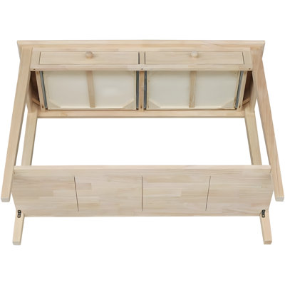 Solid  Server With Drawers And Shelf, Unfinished Diy Furniture For Custom Paint Or Stain
