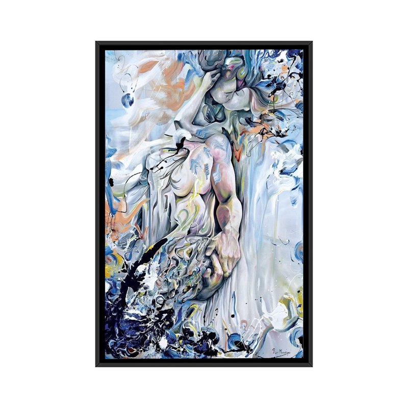 « metalia », impression sur toile, H 26 po x l 18 po x P 1,5 po, Pas de tapis, Toile avec cadre noir