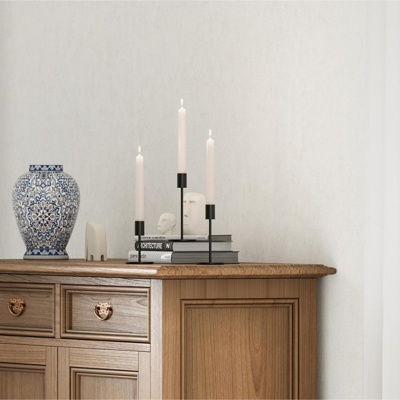 Porte-bougie, porte-bougie, ensemble de 3 porte-bougies décoratifs pour centre de table de manteau de cheminée, utilisé pour le mariage, le dîner, la pendaison de crémaillère