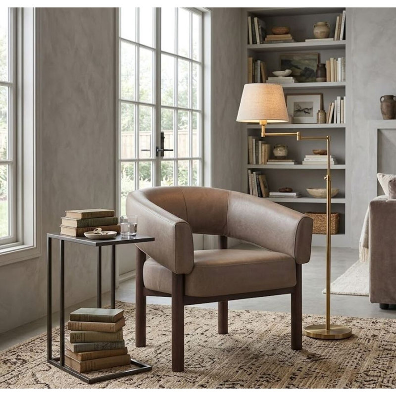 Chaise d'appoint moderne en similicuir et métal