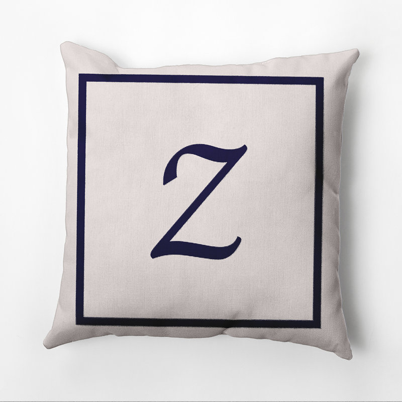 Reversible Throw Pillow, 26"x26", Navy Blue/White, Z
