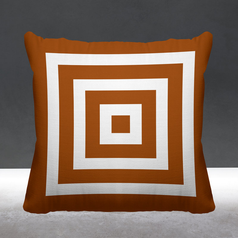 Coussin décoratif intérieur / extérieur Luella, L 19 po x H 19 po, Orange brûlé