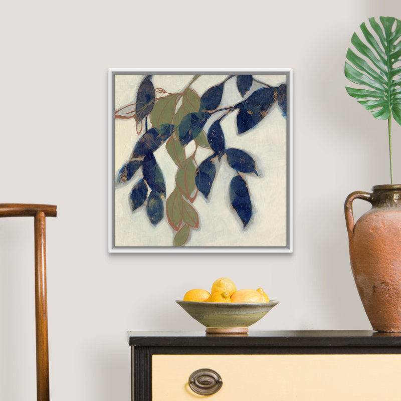 «Entwined Leaves I», art mural sur toile, H 22 po x l 22 po, Toile avec cadre blanc