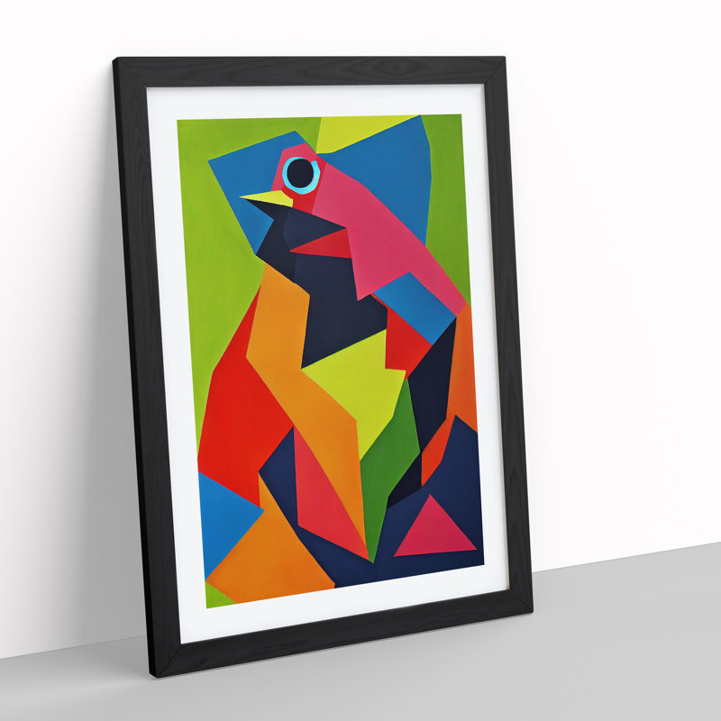 Bird In Abstract No.2 - Single Picture Frame Print, Black, 64cm H x 46cm W x 2cm D