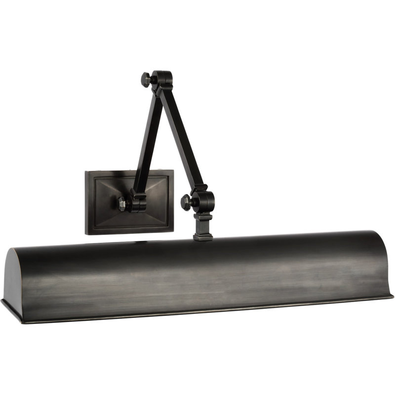 Alexa Hampton Jane Double Library Light, 9.75" H x 18.5" W x 17.25" D, Gun Metal