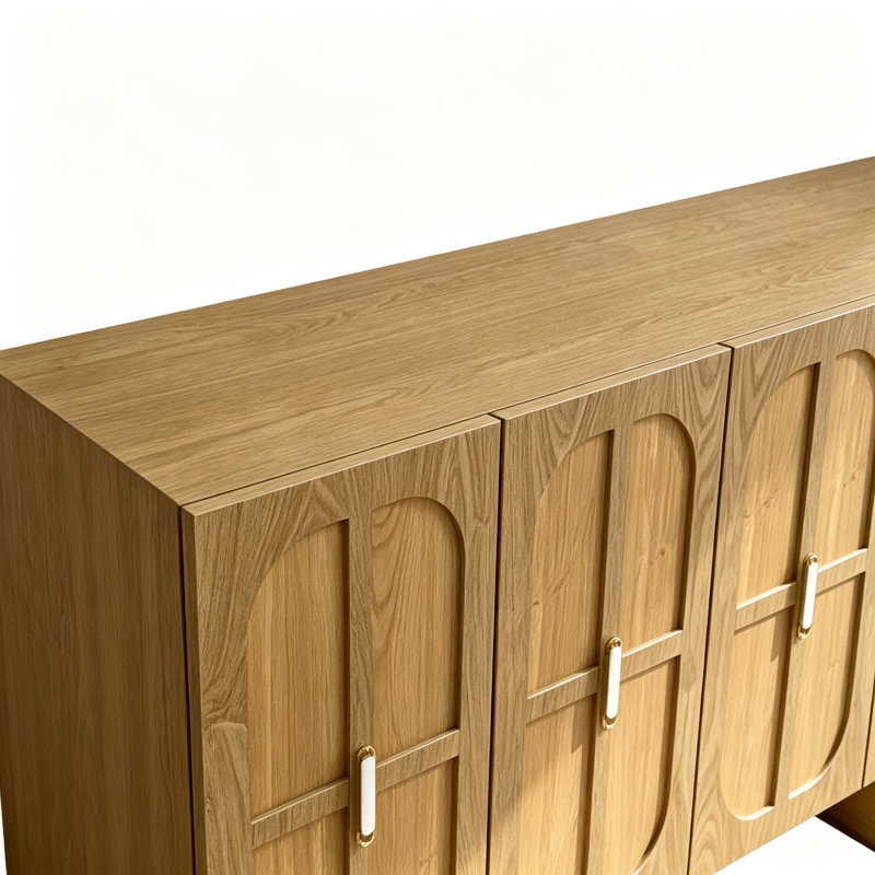 Armoire d'entrée Mid-Century, Brun, H 35,4 po x l 59,1 po x P 15,7 po