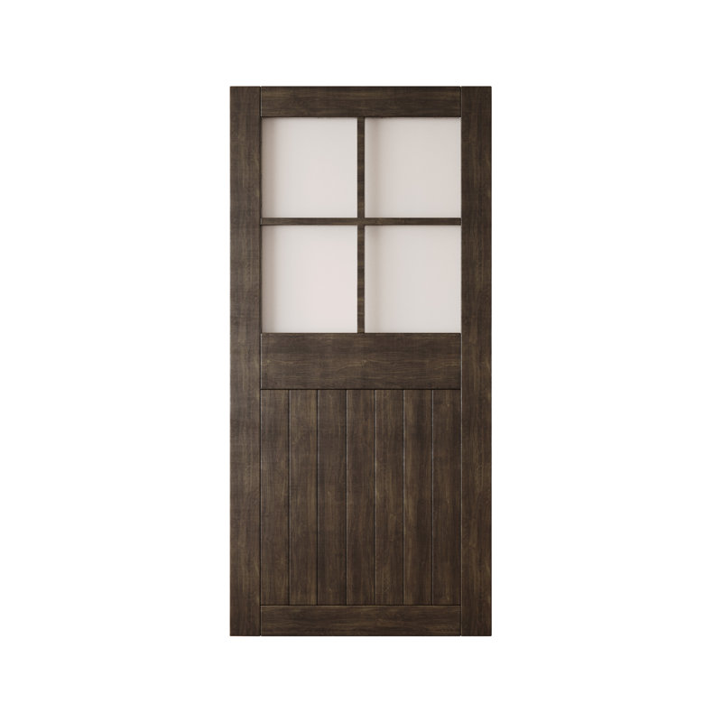 Porte de grange coulissante en bois massif non assemblé 26 po x 84 po, 26 po x 84 po