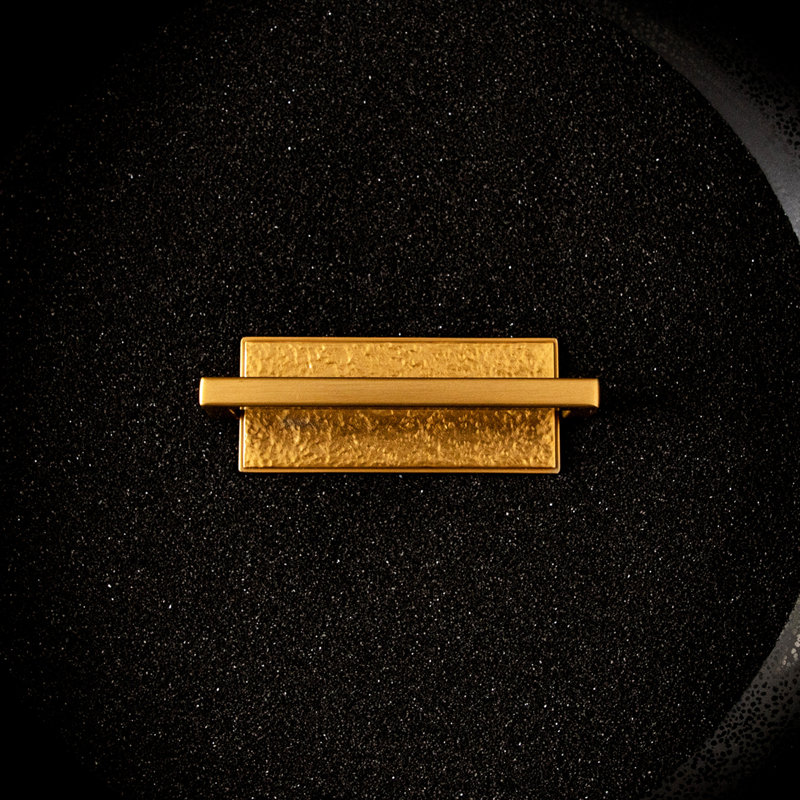 Bijou Ember Collection Handle Pull - 3" Center to Center Cabinet Pull Brushed Golden Brass - Contemporary Hardware for Drawers & Cabinets