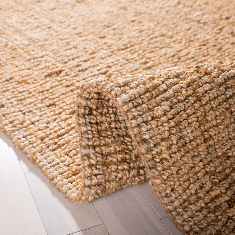 Redick Natural Fiber Hand Loomed Jute Solid Color Rug, Rectangle 5' x 8'