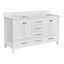 Meuble-lavabo 60 po, meuble-lavabo à cadre en bois massif, comptoir autoportant avec double cuve-125643814