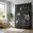 Rideau de douche standard 1 pièce Black White Flower Designs-100722251