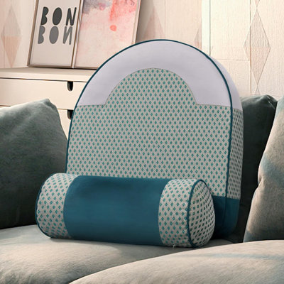 Sit-up Back Comfort WOWMAX Back Pillow for Sitting In Bed, Reading Pillow with Cylinder Cushion, Backrest Pillow for Couch, Home Comfort Cushion, Green Compression