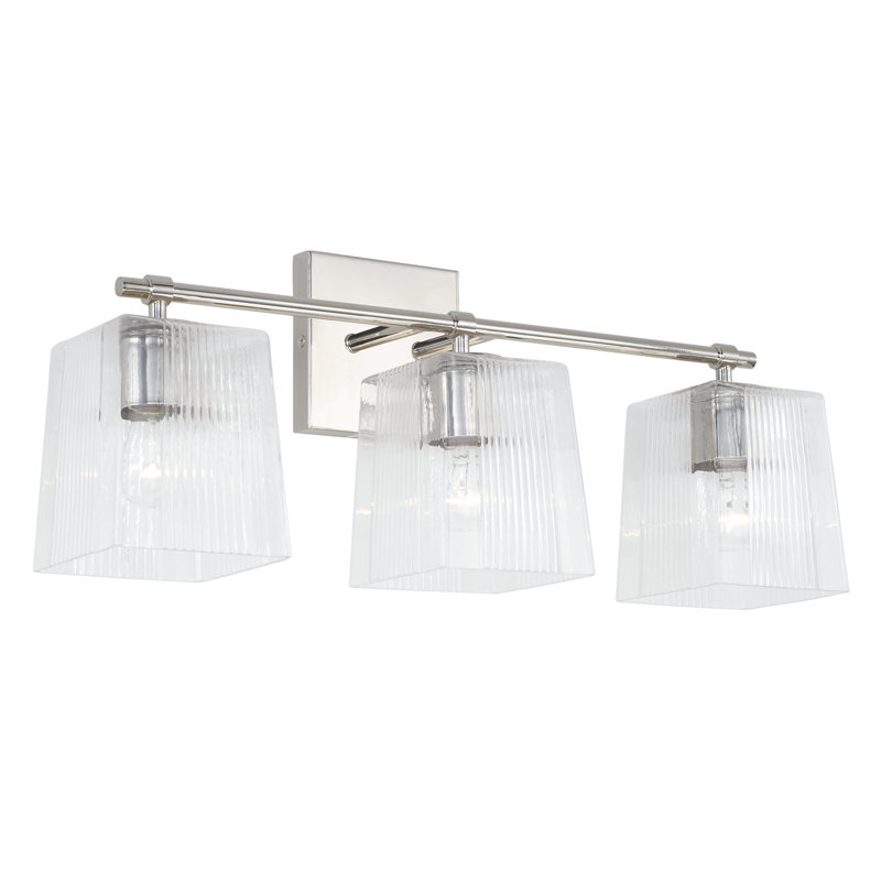 Éclairage de salle de bain à intensité variable 3 lumières Kayda, Nickel poli