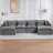 Boneless 129.8" U Shape Sectional Sofa Comfy Cloud Couch With Ottomans-627763173