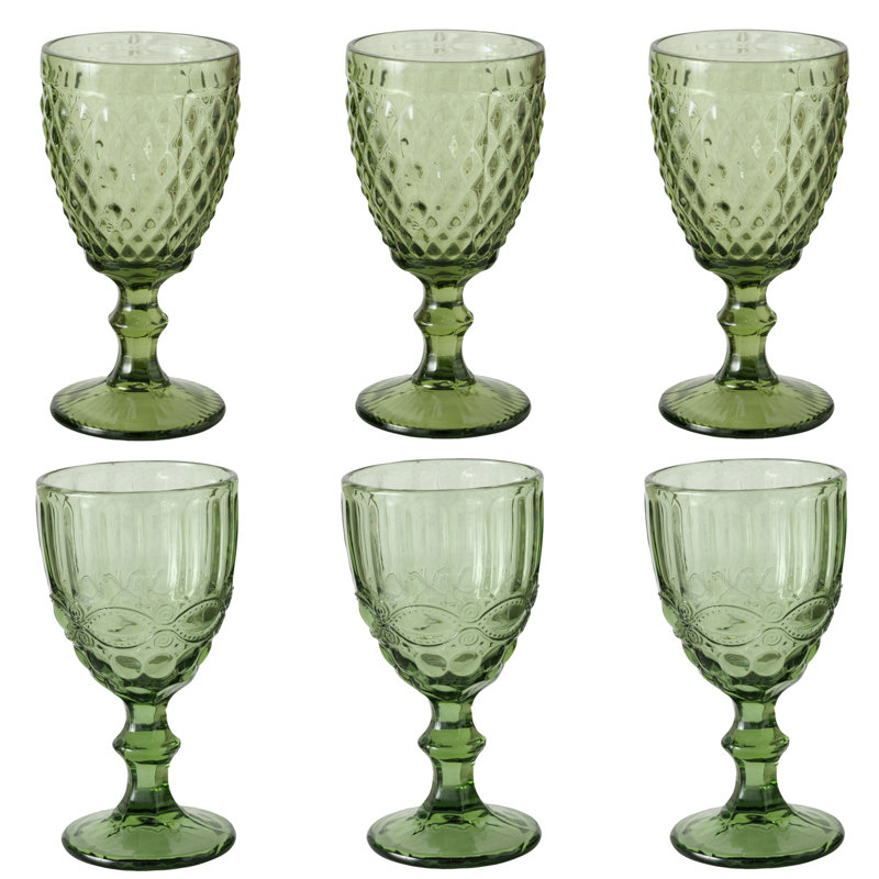 Ensemble de verres à pied 10 onces, Vert