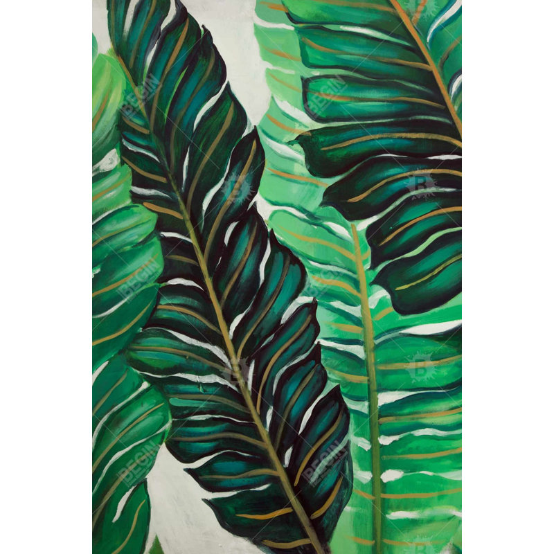 "Plusieurs feuilles de plantes exotiques" sur toile
