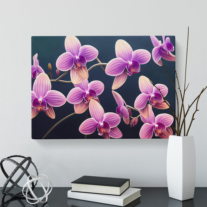 Enigmatic Orchid Flowers - Wrapped Canvas, 50cm H x 76cm W x 3cm D