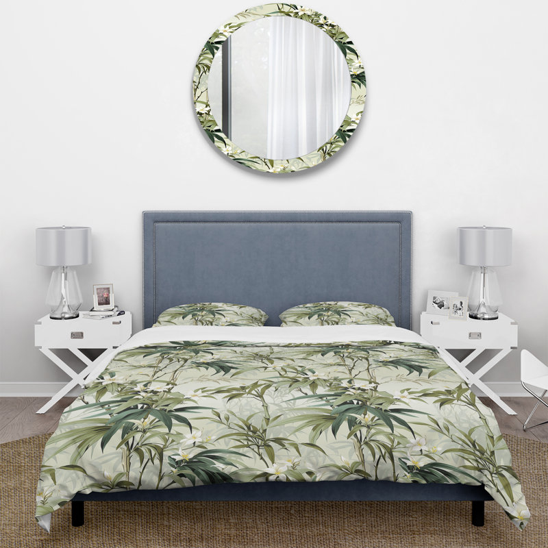 Tropical Zen  Pattern III Bedding, King Duvet Cover + 2 King Shams
