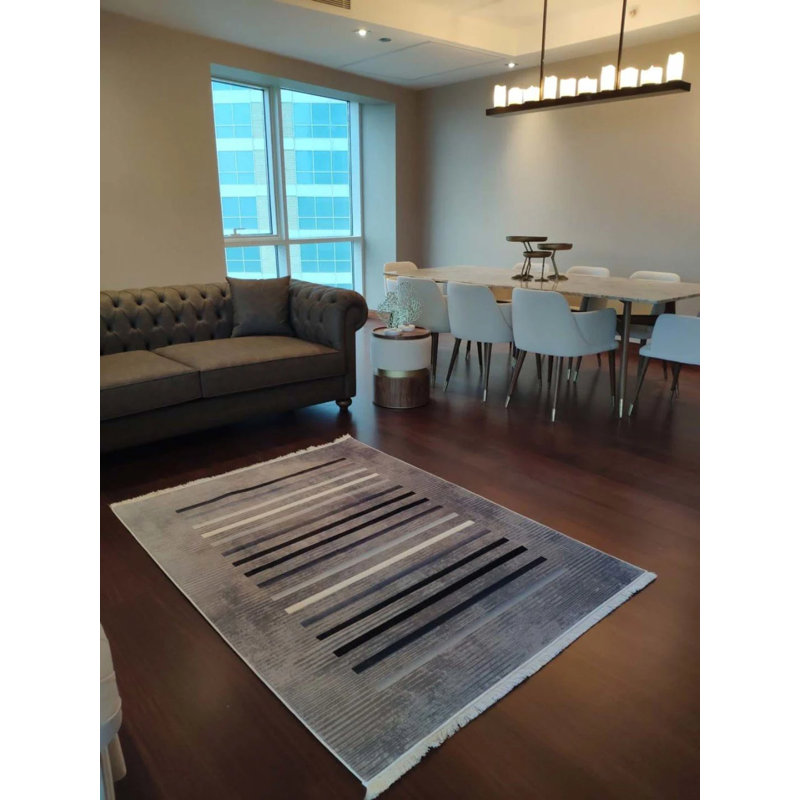 Tapis en coton Landree avec envers antidérapant, Rectangle 3 pi 11 po x 5 pi 11 po