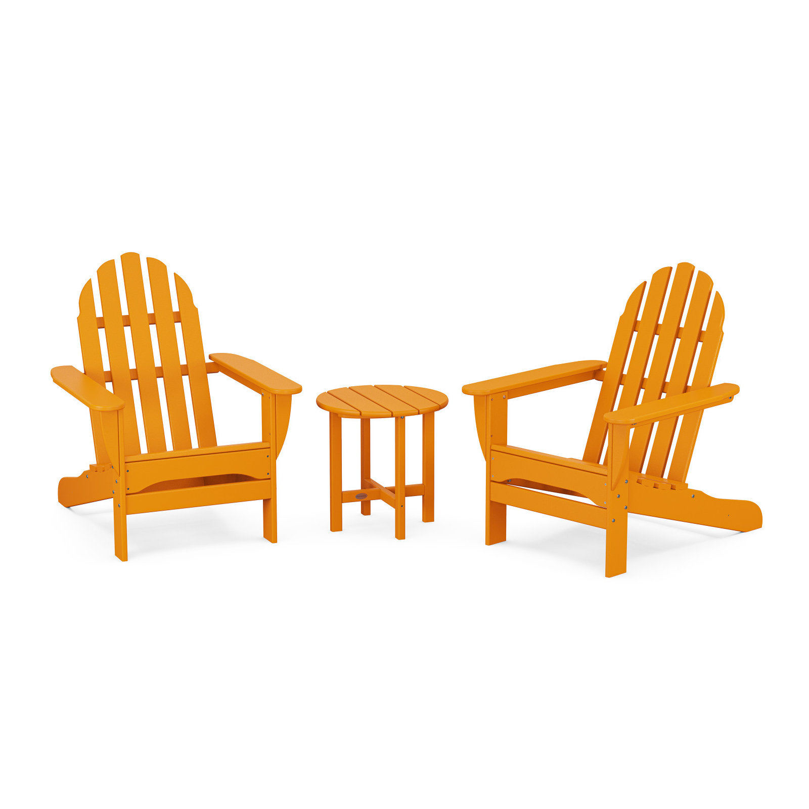 POLYWOOD Classic Adirondack 3 Piece Seating Group, Tangerine