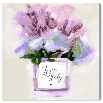 Impression sur toile florale et botanique lavande ivoire sur toile moderne blanc moderne