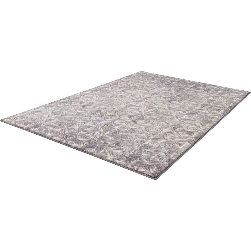 Diverse Moire Power Loom Wool Alabaster Rug, Rectangle 133 x 180cm