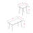Pietro Contemporary Laminate 3 Piece Table Set in Walnut, 23.46'' H X 21.28'' W X 21.32'' D