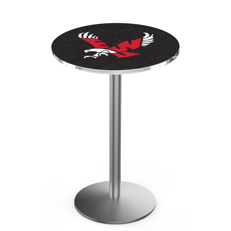 Round Metal Base Dining Table, Stainless Steel, Eastern Washington University