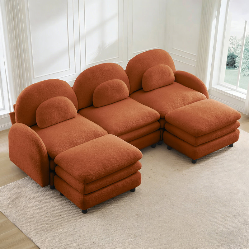 Ensemble de canapé en U Cloud Couch, Orange