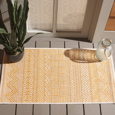 Mertens Southwestern Yellow Indoor/Outdoor Area Rug