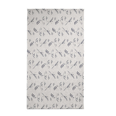 Ivoire abstraite/Tapis décoratif marine