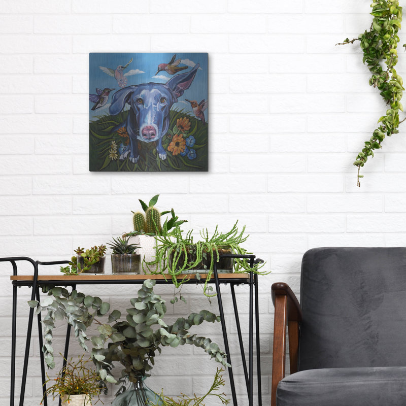 Art mural en métal Red Barrel Studio® «Babs N Birds» par Kathryn Wronski, H 12 po x l 12 po