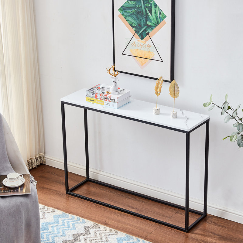 Chipman 13'' Console Table, White, Black