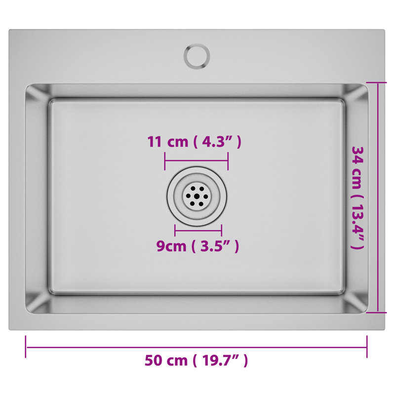 Morrigan Handmade Kitchen Sink Stainless Steel, Silver