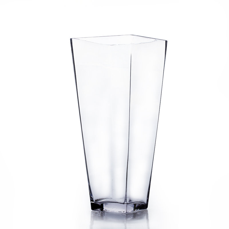 Handmade Glass Table Vase, 16" H x 6" W x 6" D