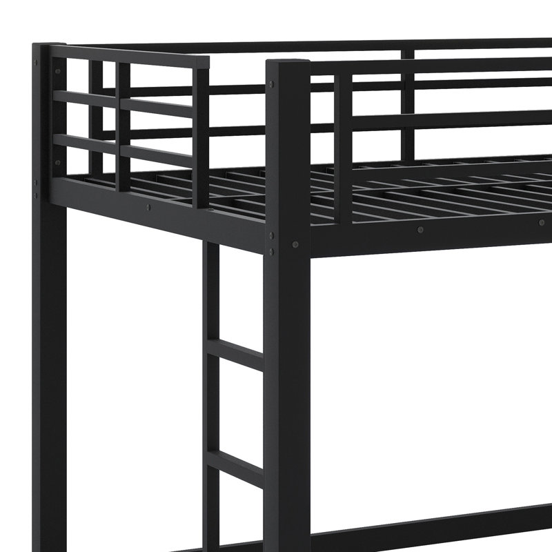 Lit mezzanine surélevé avec échelle simple et rampes de protection, Double