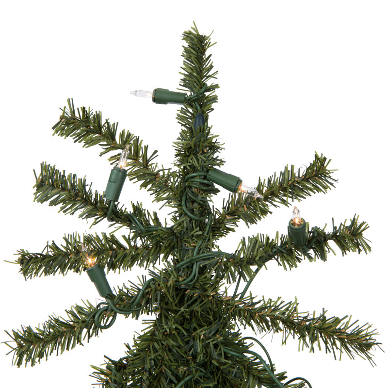 Natural Alpine 6' Green Artificial Christmas Tree with 250 Clear Lights & Stand, Unlit, 9' H